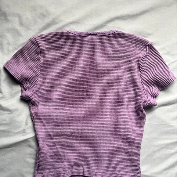 TNA Lavender Waffle Knit Tee - Picture 2 of 3